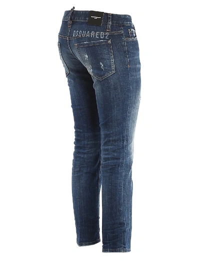 Shop Dsquared2 Jennifer Cropped Jeans In Blue