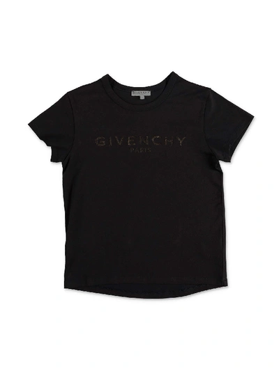 Shop Givenchy Mini Me Vintage Logo T-shirt In Black