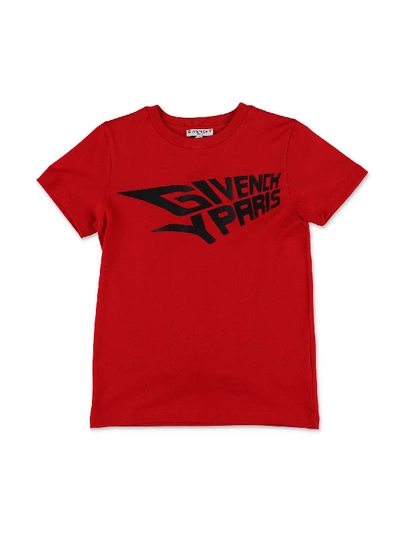 Shop Givenchy Red T-shirt With Logo Print
