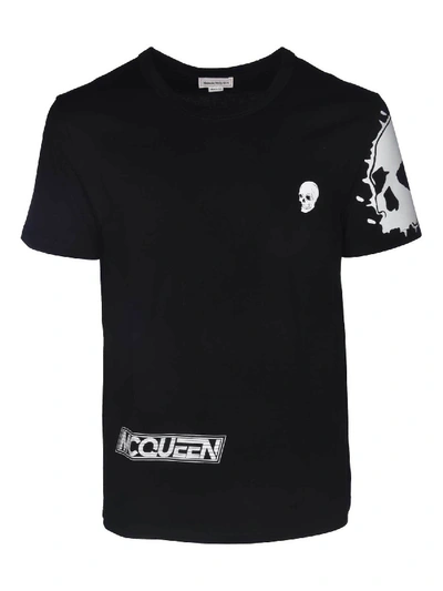 Shop Alexander Mcqueen T-shirt In Black With Maxi Print