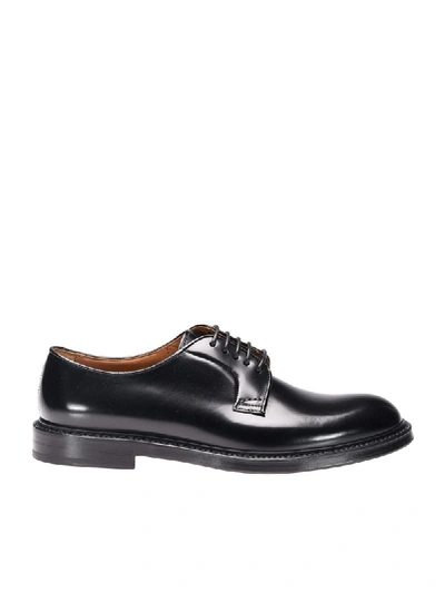 Shop Doucal's Brushed Leather Derby Shoes In Black