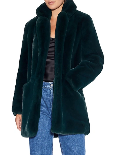 Shop Apparis Sophie Faux Fur Coat In Emerald