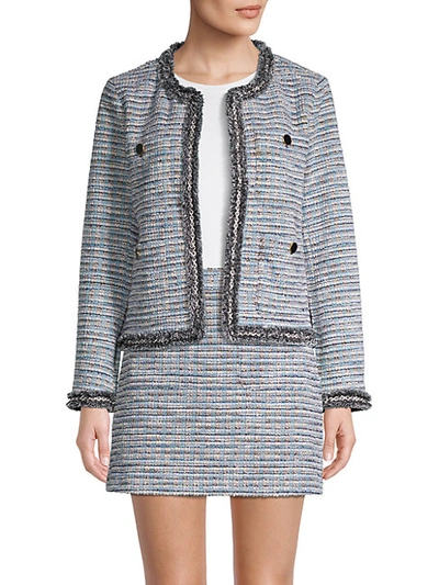 Shop Cupcakes And Cashmere Palisades Tweed Jacket In Blue Fog