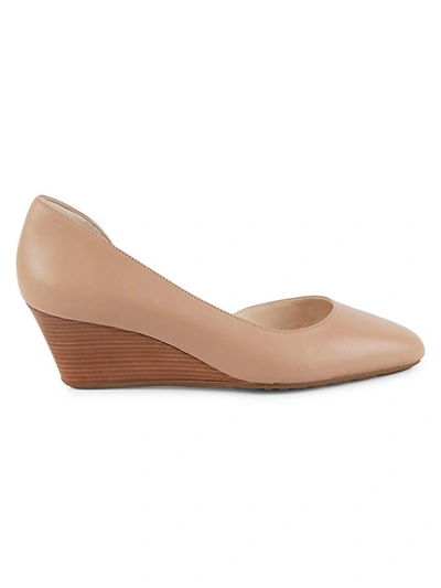 Shop Cole Haan Edith Leather Wedge Heels In Maple Sugar