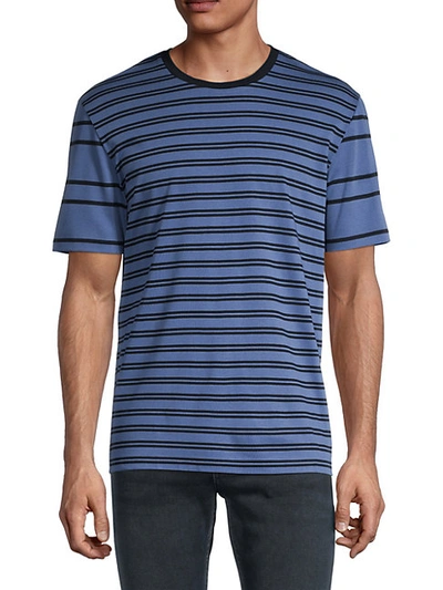 Shop Hugo Boss Tiburt Mixed Stripe T-shirt In Blue