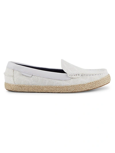 Shop Cole Haan Nantucket Embroidered Espadrille Loafers In White