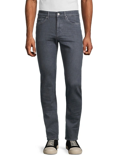 Shop Hugo Boss Delaware Slim-fit Stretch Denim Jeans In Grey