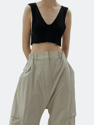 Shop Low Classic Sleeveless Rib Knit Crop Top In Black