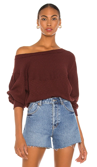 Shop Free People Og Long Sleeve Tee In Cherry Cola