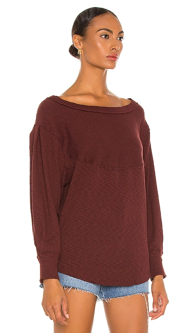 Shop Free People Og Long Sleeve Tee In Cherry Cola