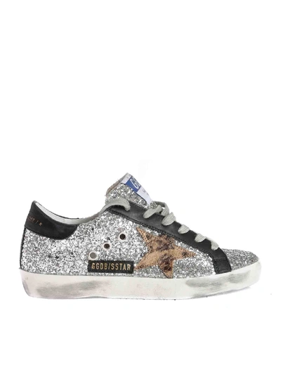 Golden Goose Silver-tone Leather Superstar Sneakers In Argento