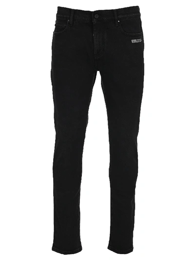 Shop Off-white Off White Diag Pocket Skinny Jeans In Black