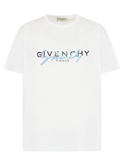 Shop Givenchy Logo Signaure T-shirt In White