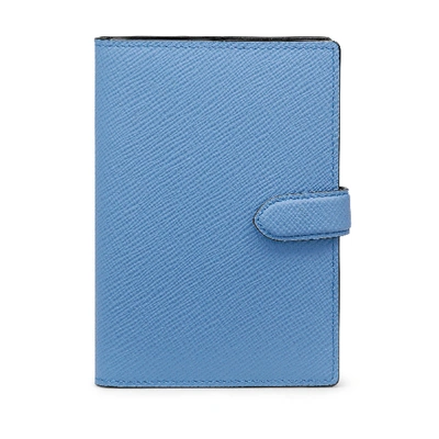 Shop Smythson Passport Cover Wallet In Panama In Nile Blue