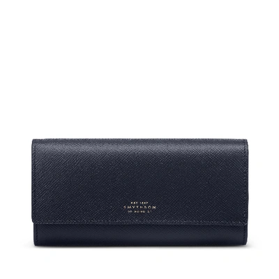 Shop Smythson Panama Large Coin Purse In Navy