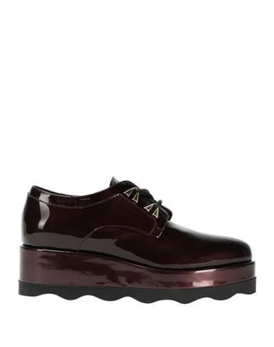 Shop Albano Laced Shoes In Maroon