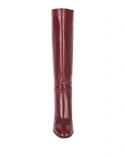 Shop Celine Biker Boots In Maroon