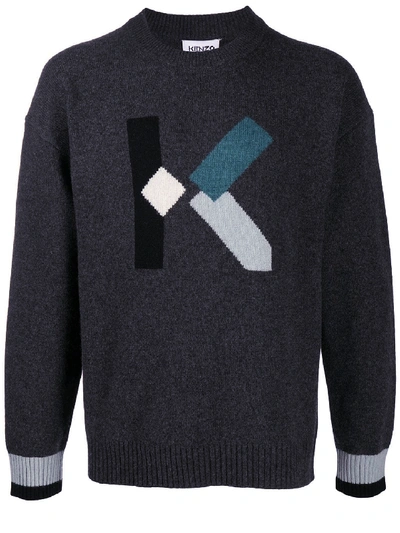 Shop Kenzo K Sweater Gray In Grey