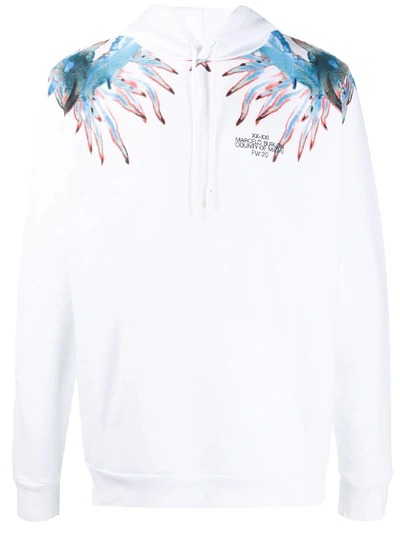 Shop Marcelo Burlon County Of Milan Wings Cotton Hoodie In White