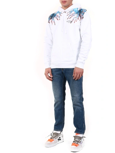 Shop Marcelo Burlon County Of Milan Wings Cotton Hoodie In White