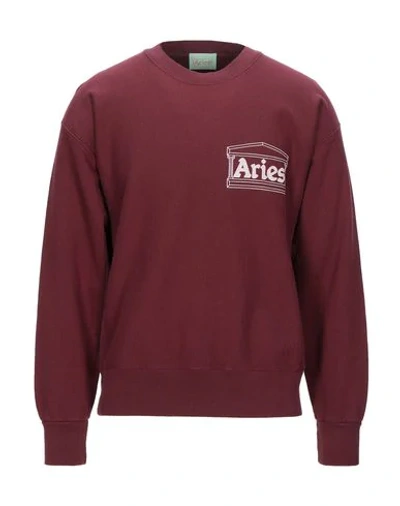 Shop Aries Sweatshirts In Maroon