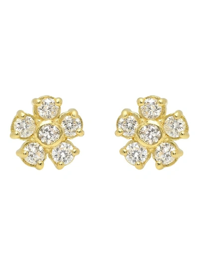 Shop Jennifer Meyer Diamond Flower Stud Earrings