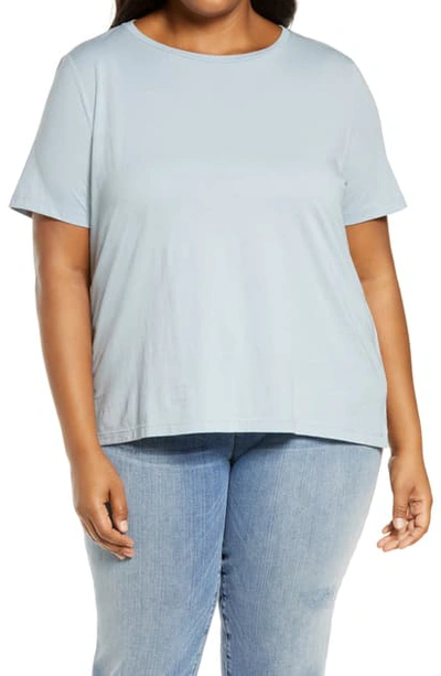Shop Eileen Fisher Organic Cotton T-shirt In Dawn