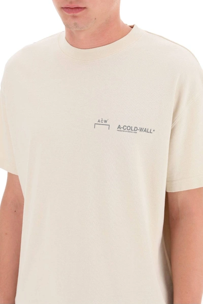 Shop A-cold-wall* Logo Print T-shirt In Beige