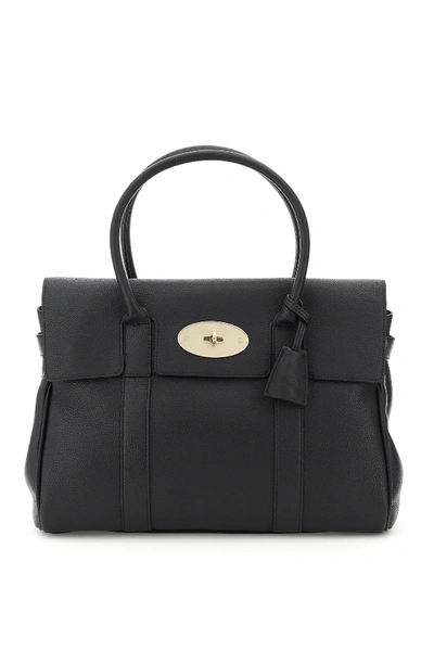 Shop Mulberry Heritage Bayswater Handbag In Black