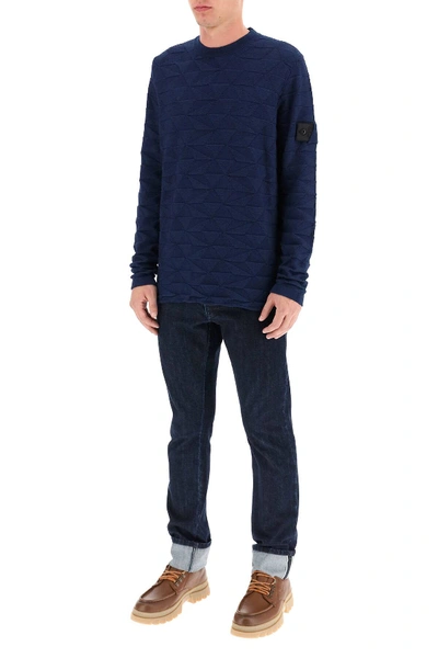 Shop Stone Island Shadow Project Crew-neck Sweater In Blue