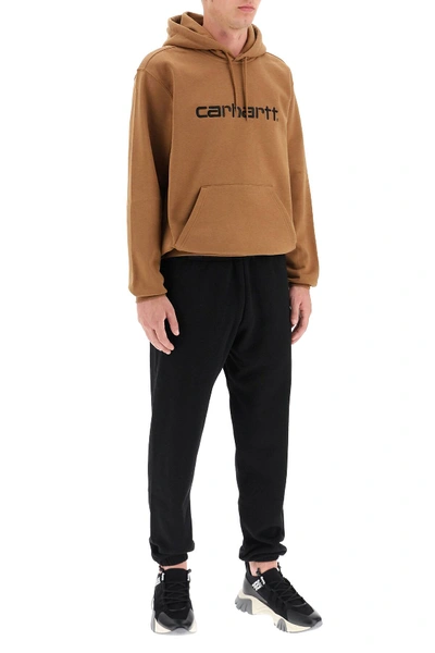 Shop Carhartt Hoodie With Logo Embroidery In Brown,black