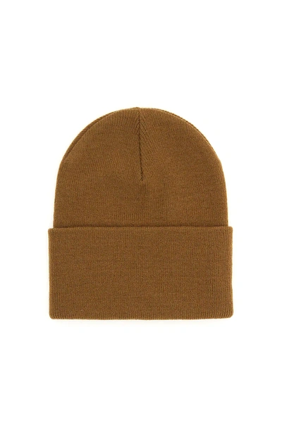 Carhartt Logo-patch Beanie In Brown