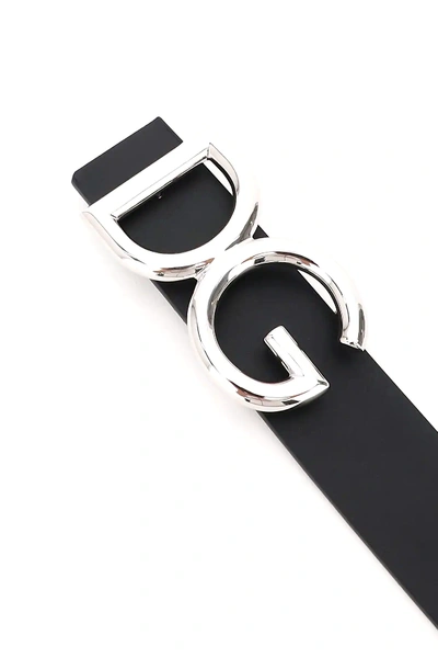 Shop Dolce & Gabbana Dg Leather Belt In Black