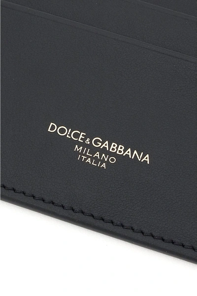 Shop Dolce & Gabbana Leather Card Holder Logo In Black