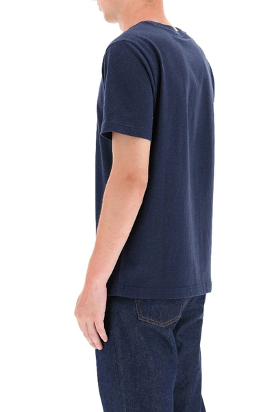 Shop Apc Gael T-shirt With Logo Patch In Blue
