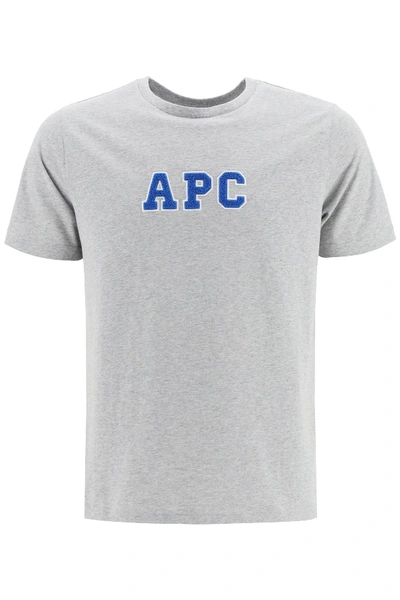 Shop Apc Gael T-shirt With Logo Patch In Grey