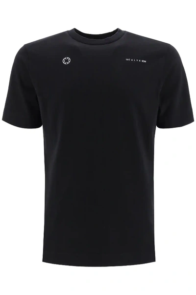 Shop Alyx T-shirt Double Logo Print In Black