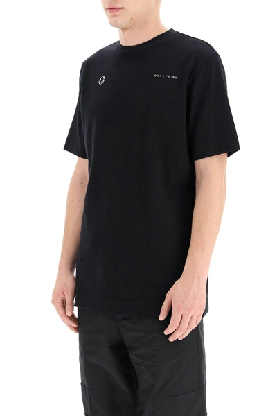 Shop Alyx T-shirt Double Logo Print In Black