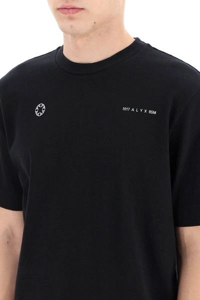 Shop Alyx T-shirt Double Logo Print In Black