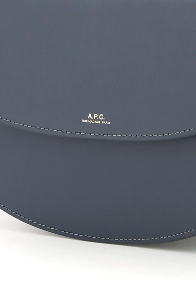 Shop Apc Geneve Crossbody Bag In Grey,blue