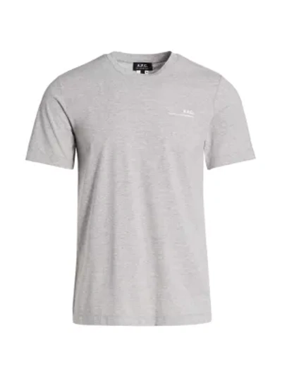 Shop Apc Men's Crewneck Cotton T-shirt In Grey