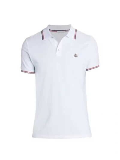 Shop Moncler Men's Jersey Polo In White