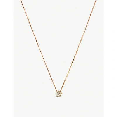 Shop Shaun Leane Women's Cherry Blossom Silver Rose-gold Vermeil And Diamond Pendant Necklace