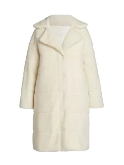 Shop Moncler Bagaud Eco Faux-fur Reversible Down Teddy Coat In Natural