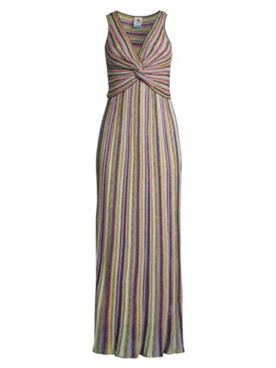 Shop M Missoni Lurex Crossover Gown In Lilac