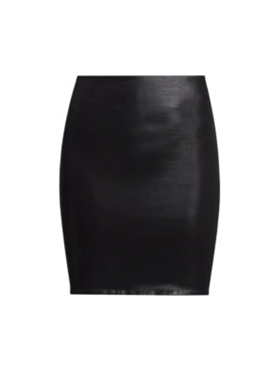 Shop L Agence Brandy Pull-on Pencil Skirt In Black Coated