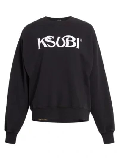 Shop Ksubi Super Nature Ksmile Crewneck Sweatshirt In Black