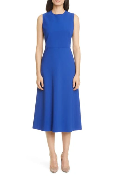 Shop Max Mara Giara Fit & Flare Midi Dress In Cornflower Blue