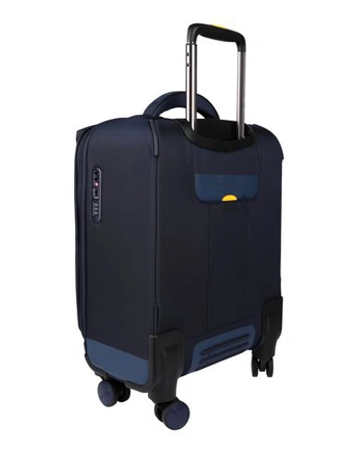 Shop Mandarina Duck Wheeled Luggage In Dark Blue