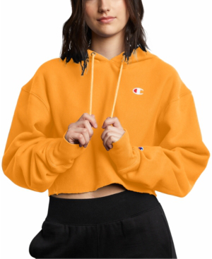 orange cropped champion hoodie